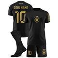 Deutschland Kinder Fußball-Set Schwarz Gold mit Namen & Nummer