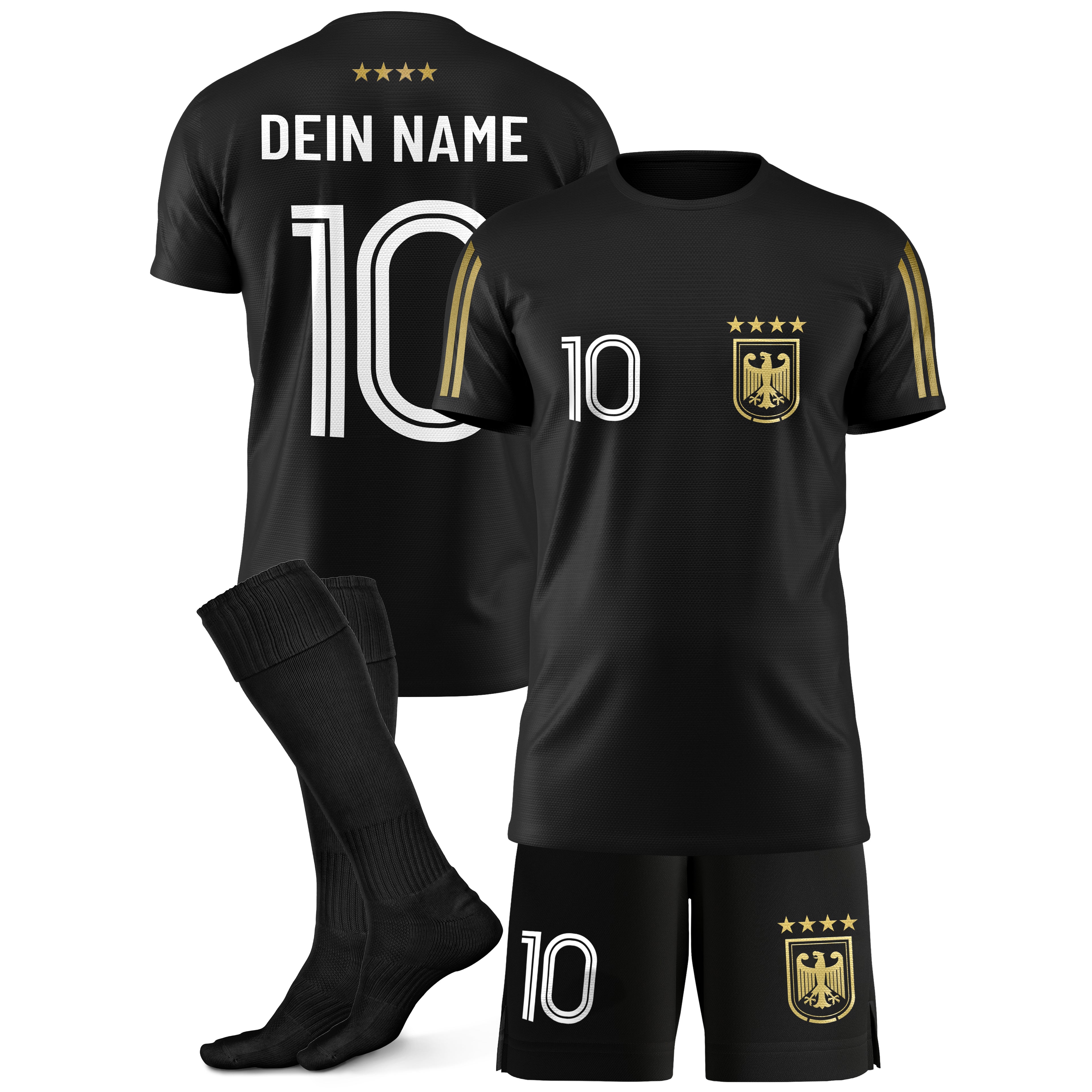 Personalisiertes Deutschland Fußball-Set für Kinder mit Name & Nummer