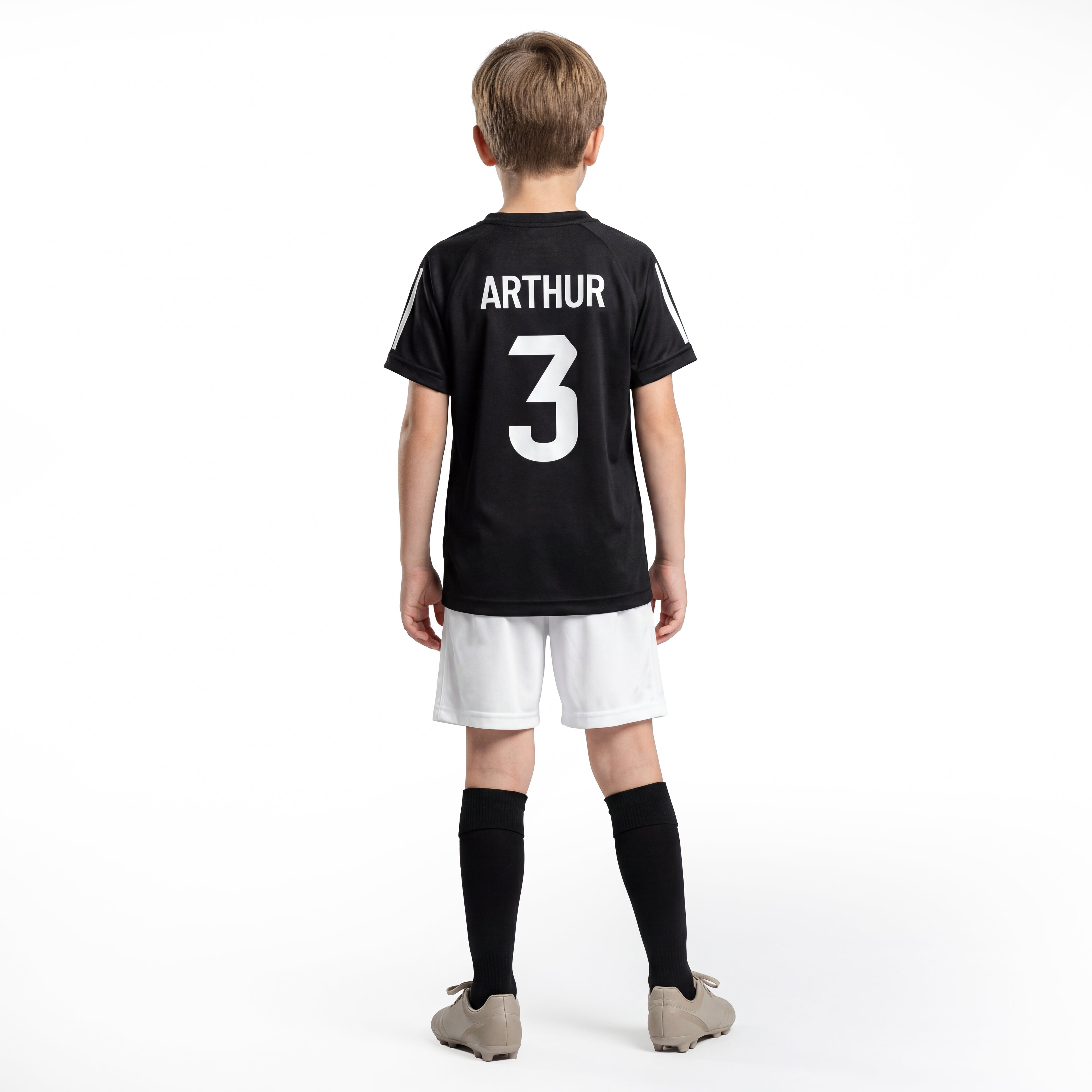 Personalisiertes Fußball Trikot Schwarz mit eigenem Namen und Nummer