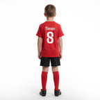 Personalisiertes Kinder-Fußball Set Rot mit Namen und Nummer
