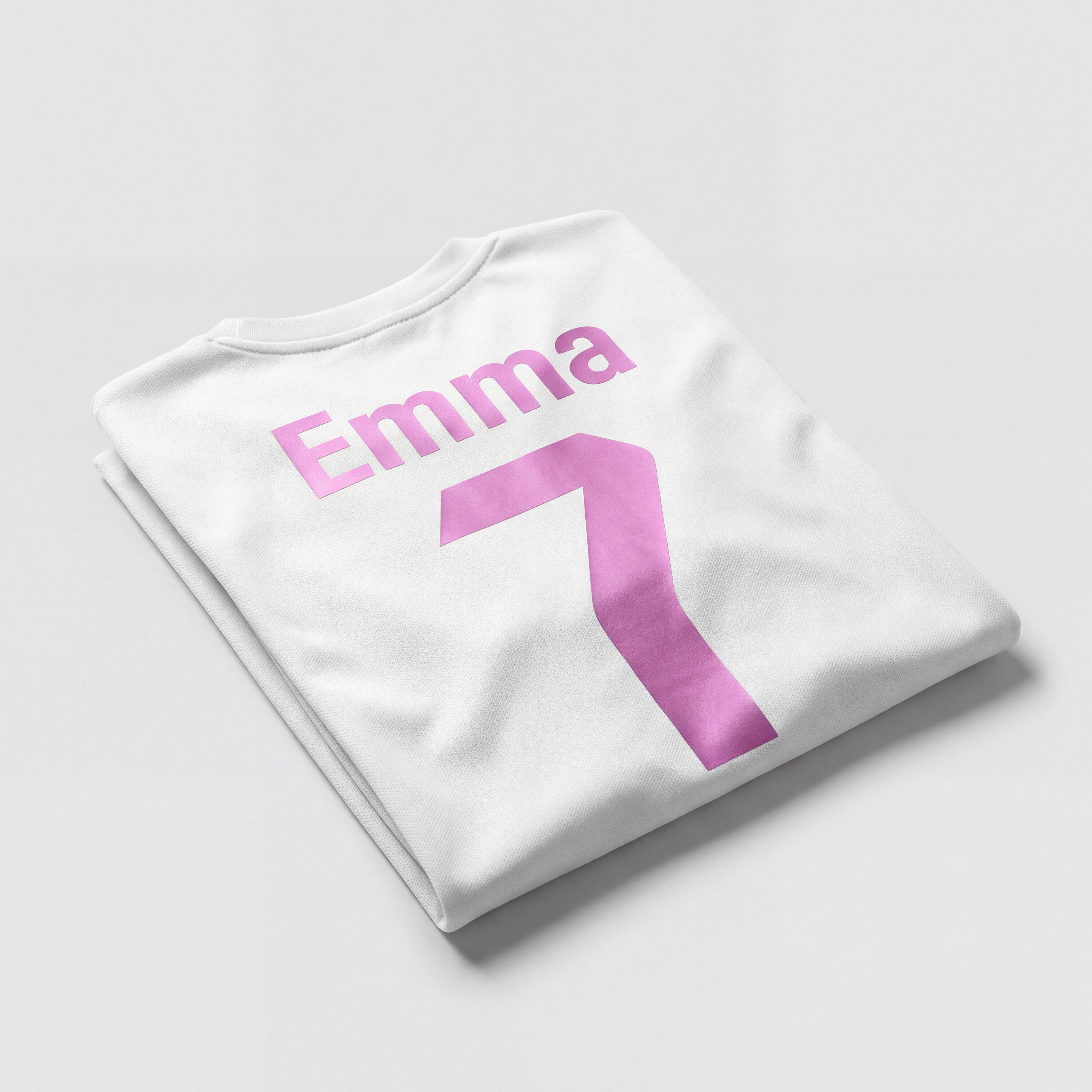 Kinder Fußball Set Weiß – Rosa personalisiert mit Name & Nummer