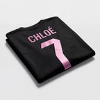 Personalisiertes Kinder-Fußball Set Schwarz-Rosa mit Namen
