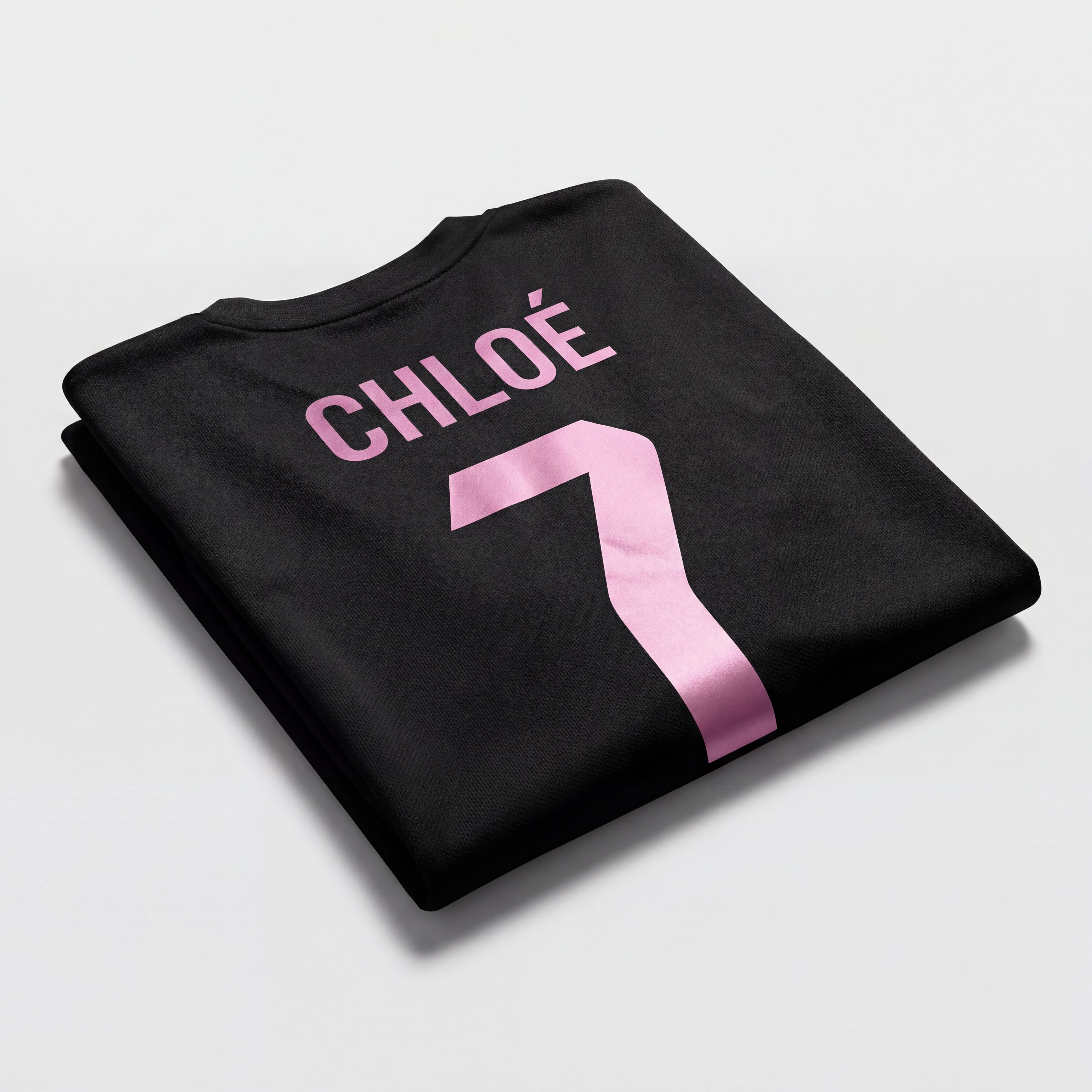 Personalisiertes Kinder-Fußball Set Schwarz-Rosa mit Namen